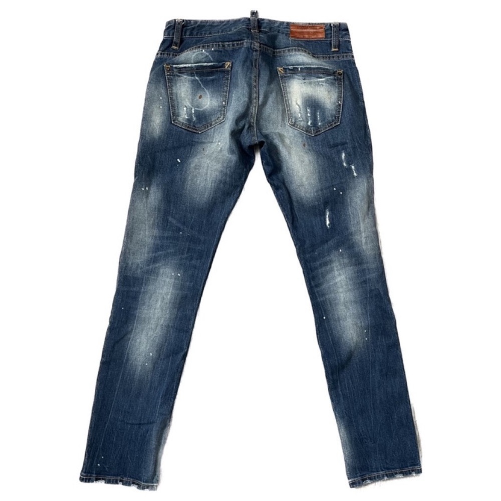 DSQUARED2 Distressed Skinny Skater Patchwork Jeans Blue Size 29 - Picture 4 of 16